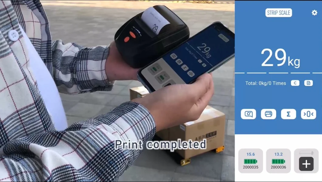 Bluetooth Portable Electric Beam Weighing Scale Digital Weighbridge with Mobilephone APP Print Forklift Truck Scale Logistics Scale 3ton Precision 0.1%