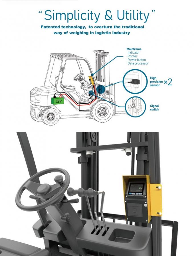 Sistema de balanzas automáticas de montacargas 5000 kg Sistema de balanzas de montacargas agrícolas con 4 dígitos 0