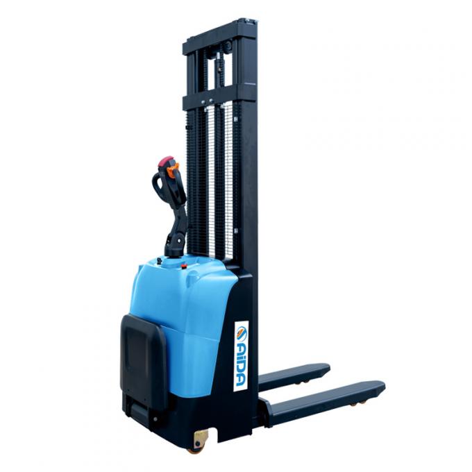 Estacionamiento en Walkie Electric Stacker carretilla elevadora de 1,5 toneladas de capacidad horizontal eléctrica de empalme 0