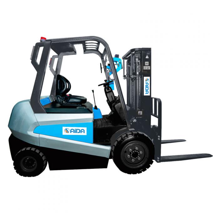 Hot Sale Four-Wheels Aida 5.5m 6m Electric Forklift 1 Ton 1.5 Ton 2 Ton Battery 48V Battery Operated Forklift