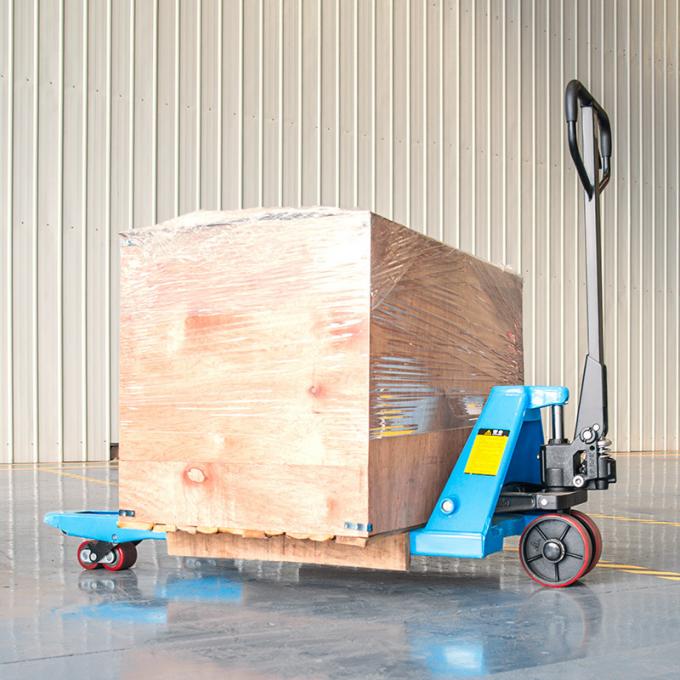 Cargador de paletas de mano hidráulico 2000kg acabado revestido de polvo azul 3