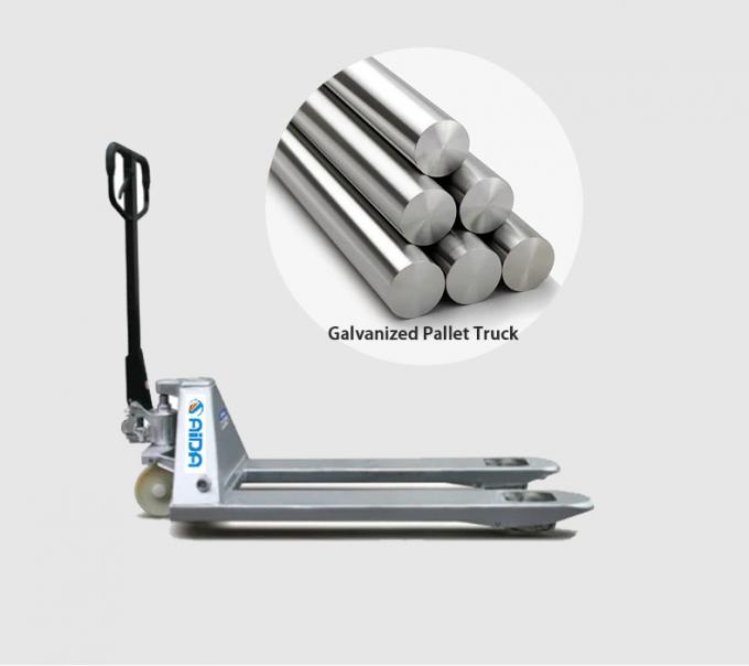 Camión de paletas de mano galvanizado de ancho de horquilla de 685 mm Certificado ISO 0